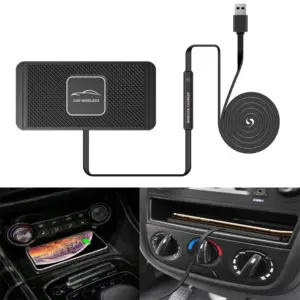 Universal Car Phone Wireless Charging Pad for iPhone Samsung Huawei Xiaomi Sticky Silicone 15W Qi Fast Charger Mat