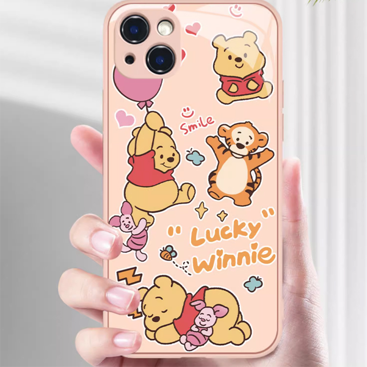 222026608143251 Compatible with iPhone 12 Pro Max, 15, 14 Pro, and 13 โ Cute Cartoon Winnie the Pooh Design
